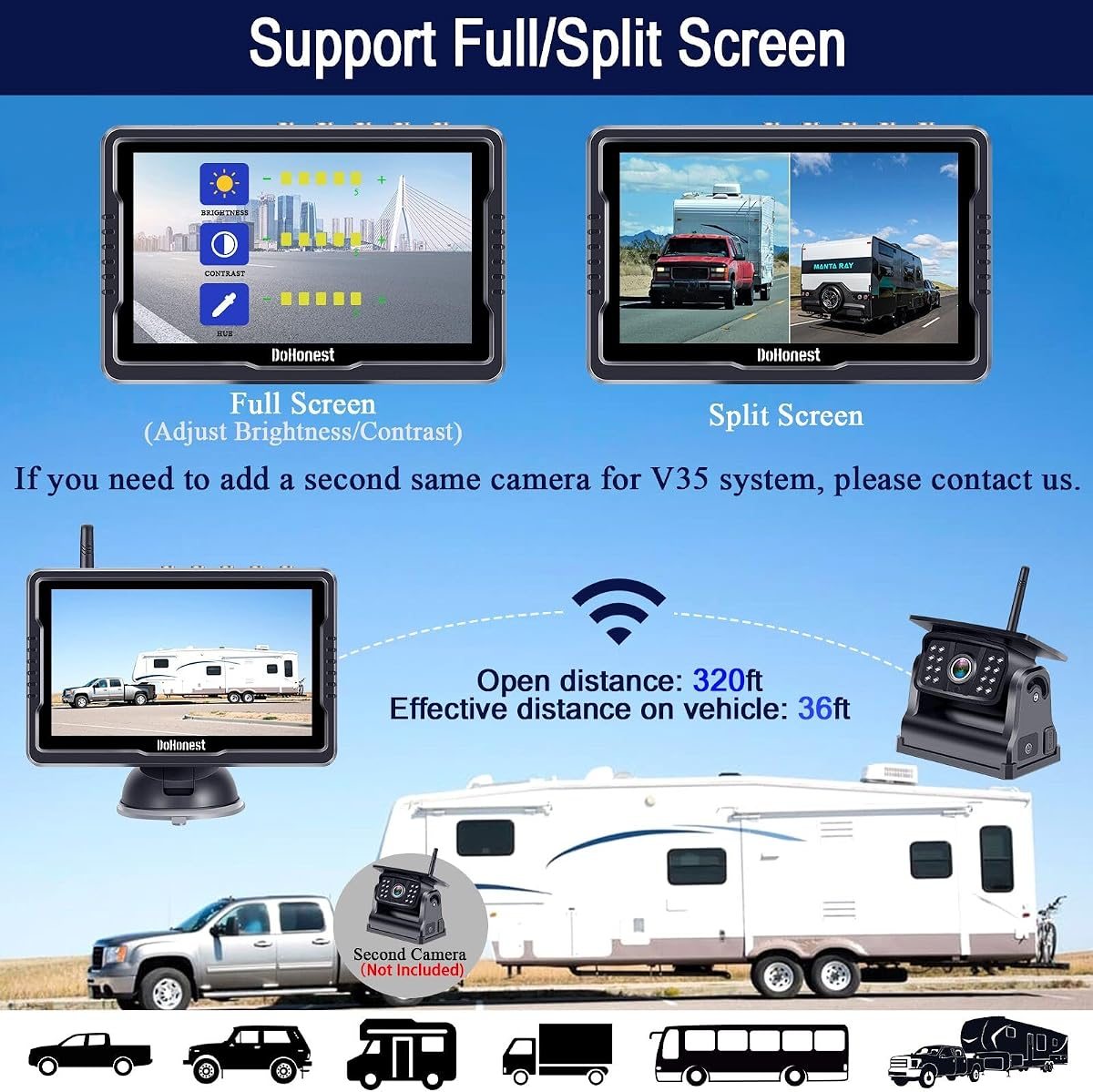 R50 backup camera battery and solar charging options