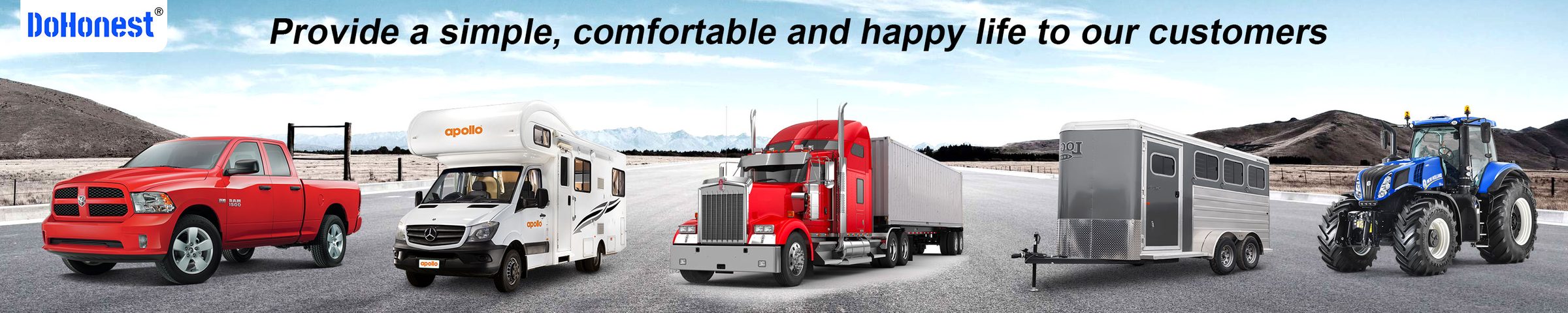 DoHonest cameras for pickup trucks, RVs, semi trucks, horse trailers and tractors